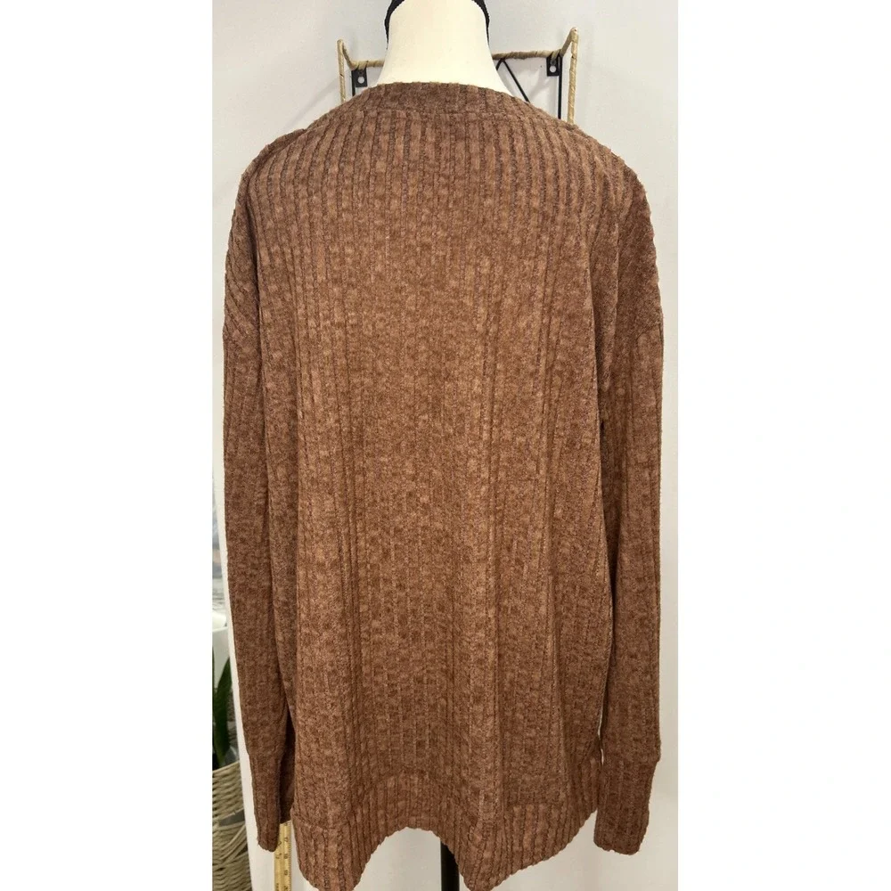ANRABESS Sweater Dress Women's Size‎ XL V-neck Long Sleeve Brown Color - Picture 3 of 9